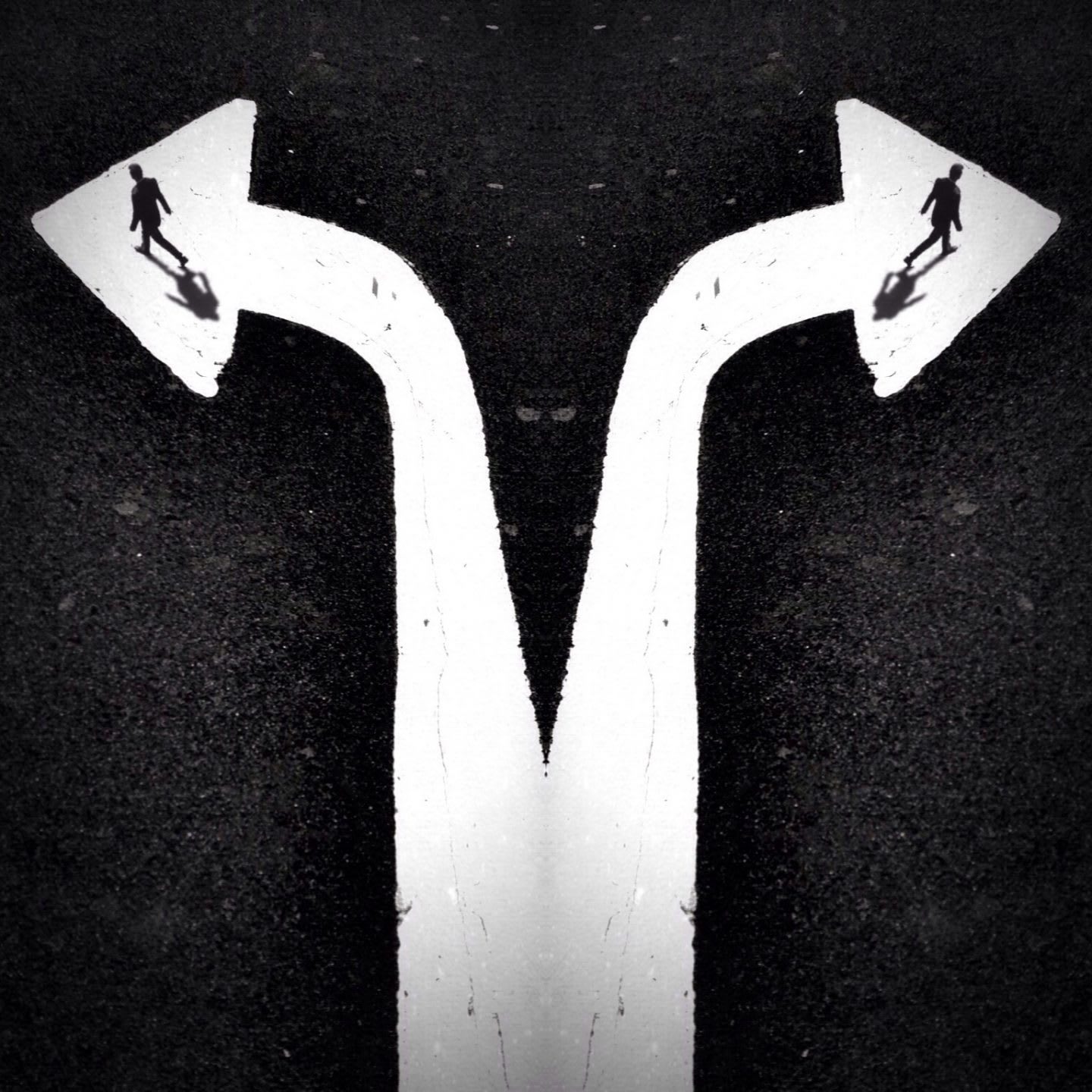 two arrows going opposite ways taking control of your own career