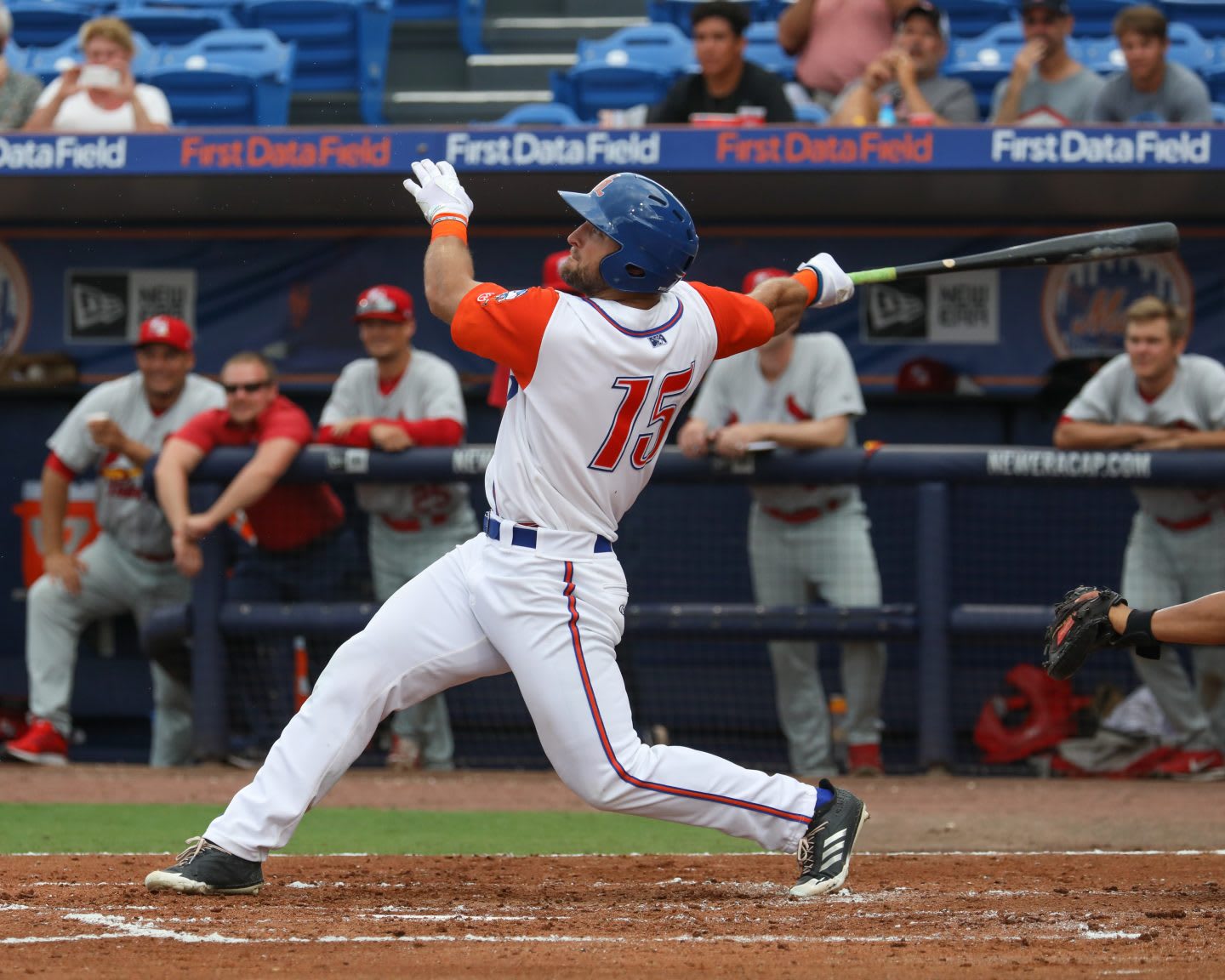 Tim Tebow in action playing baseball