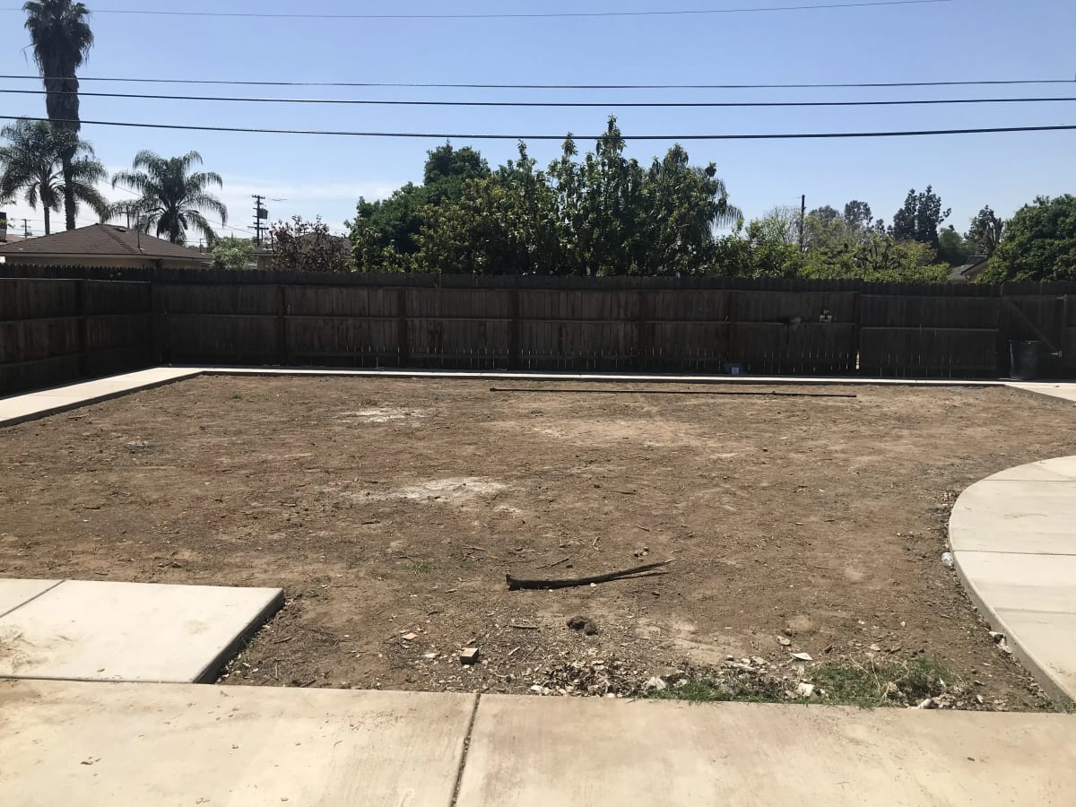 Backyard Concrete Patio and Artificial Grass Installation - Reedley, CA