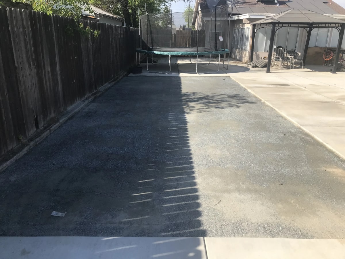 Backyard Concrete Patio and Artificial Grass Installation - Reedley, CA - Image 9