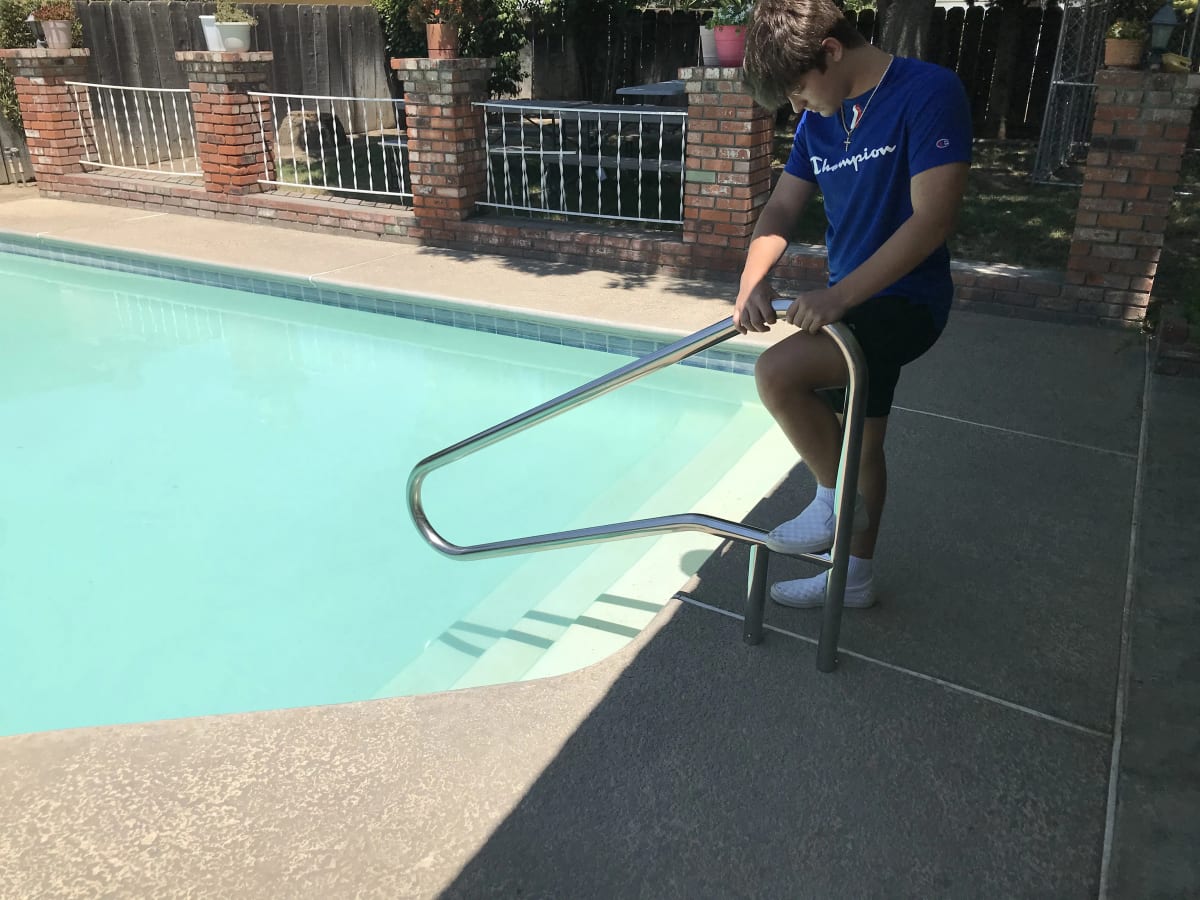 Stainless Steel Pool Handrail Installation - Reedley, CA