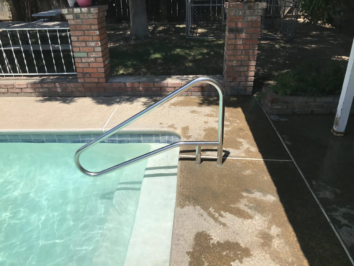 Stainless Steel Pool Handrail Installation - Reedley, CA - Image 4