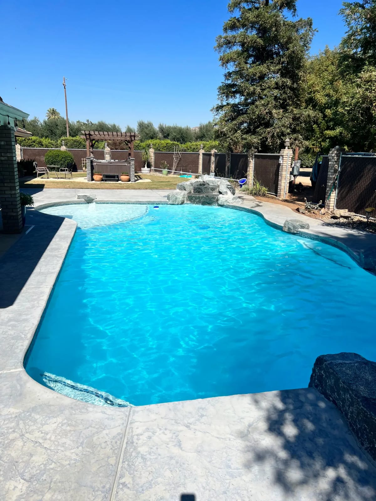 Custom Pool with Rock Waterfall Feature - Cutler, CA - Image 12