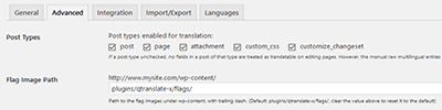 qtranslate language settings advanced tab