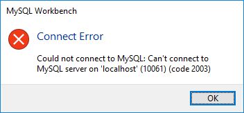 Odbc can t connect to mysql server 10061