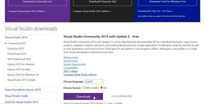 Visual Studio Community ISO download