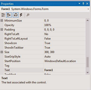 Properties Window in Visual Studio