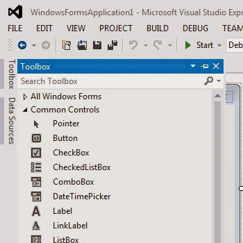 Toolbox in Visual Studio Toolbox in Visual Studio
