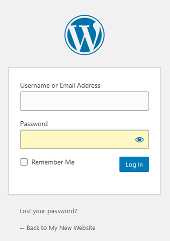 Wordpress - login page