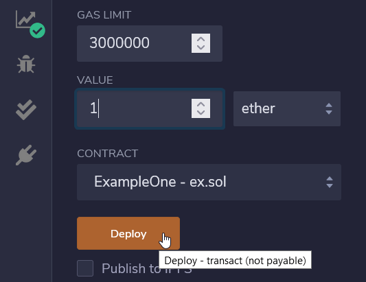 Remix Ethereum - Deploy contract orange button is transact not payable when value has ether