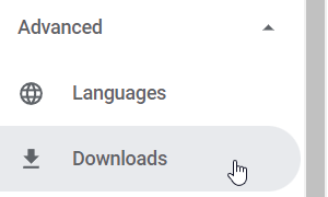Chrome Advanced Downloads Settings