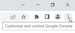 Chrome three dots customize menu icon