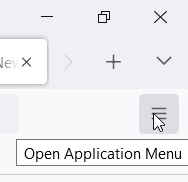 Firefox three lines Application Menu Icon