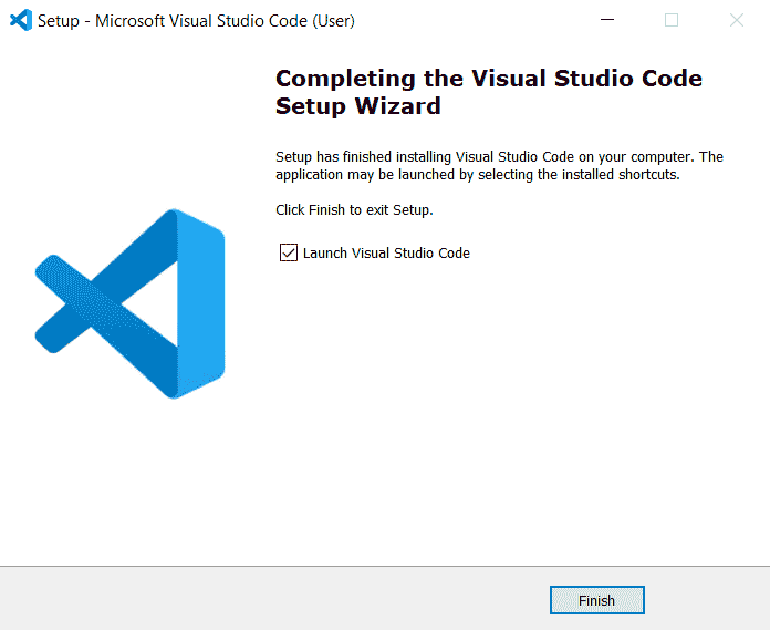 Installing VS Code - installation completed