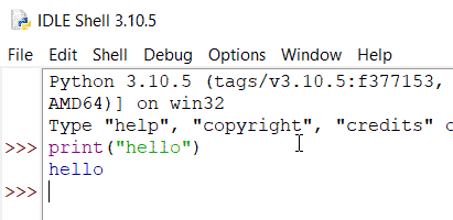 Python IDLE interpreter for Windows