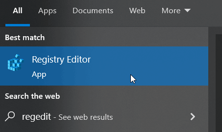 Windows - search for regedit tool