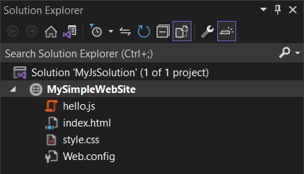 How to create a JavaScript project in Visual Studio