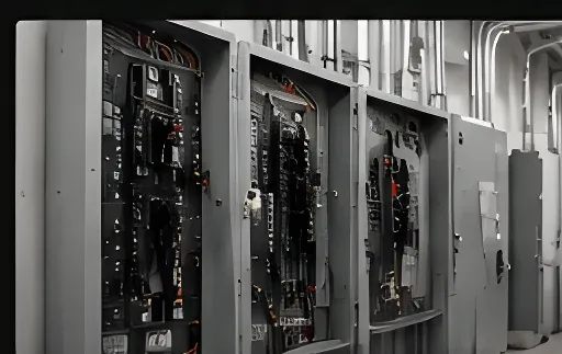 Commercial electrical panels under maintenance