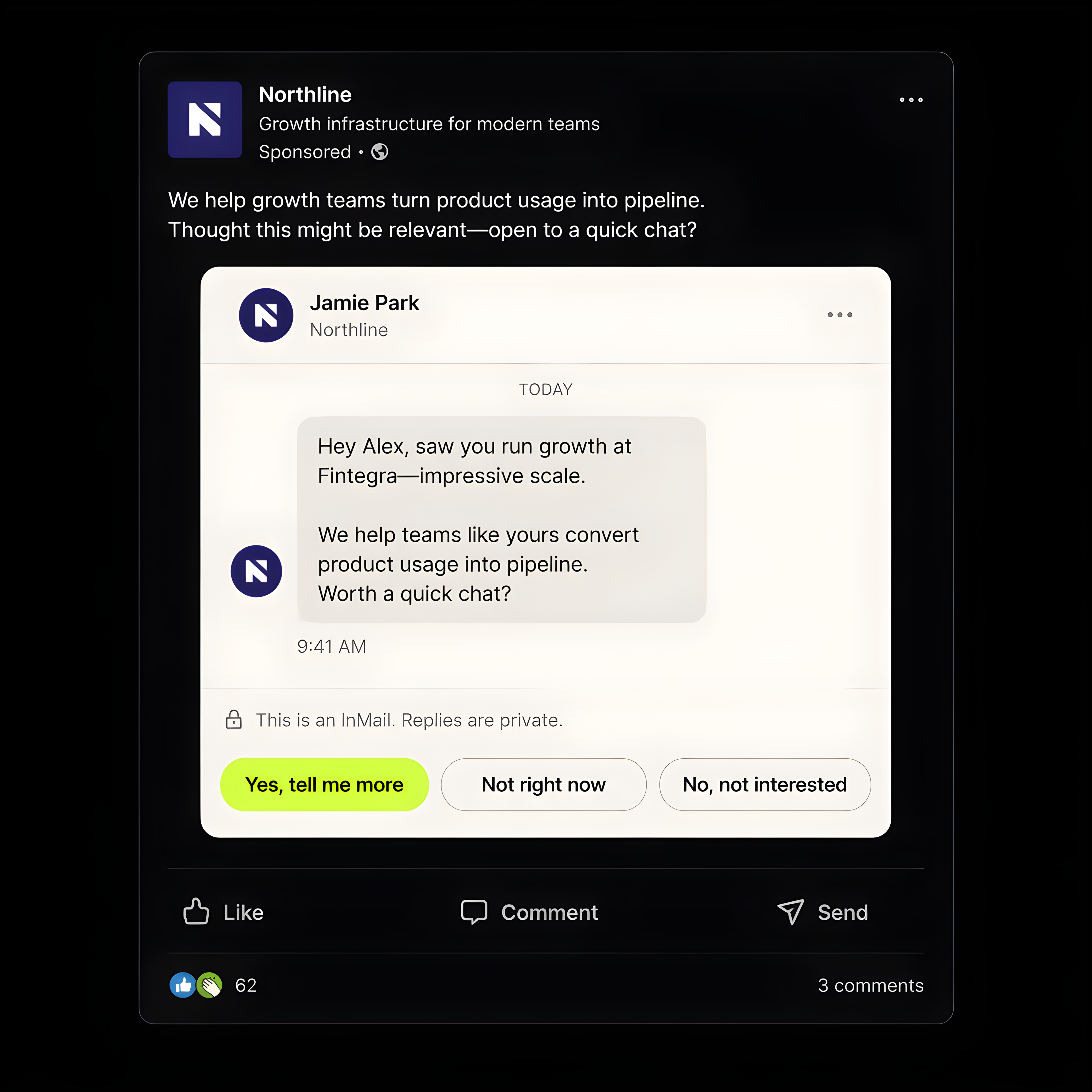 LinkedIn · Conversation InMail