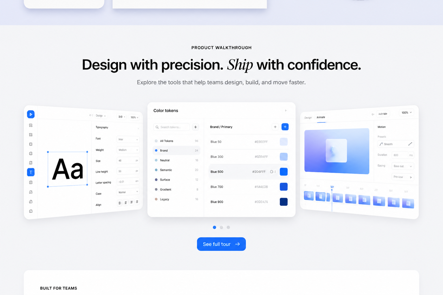 Design product, Horizontal product carousel.