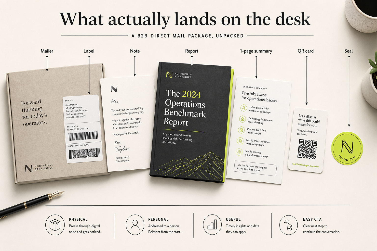 What actually lands on the desk