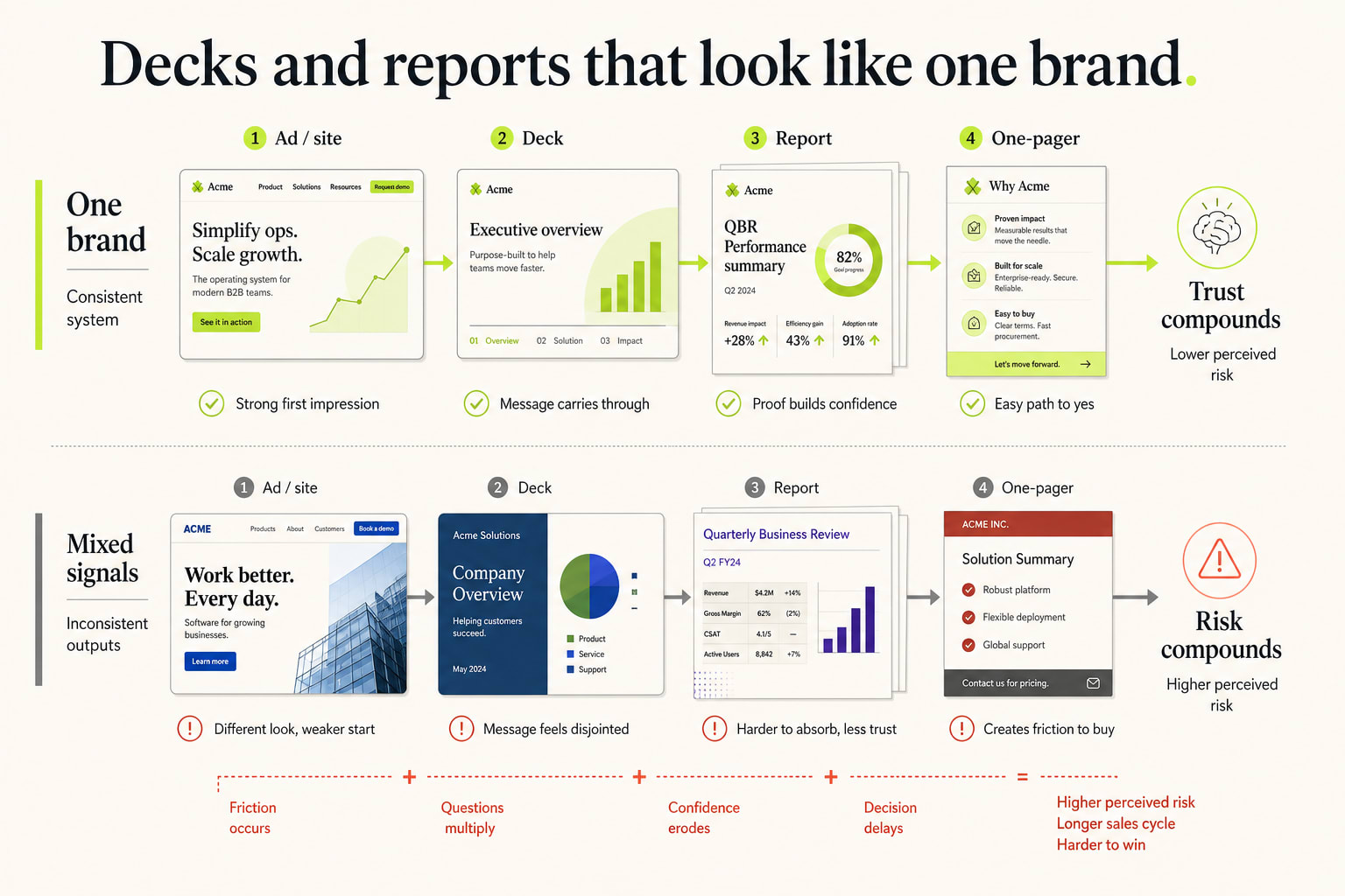 Decks and reports that look like one brand