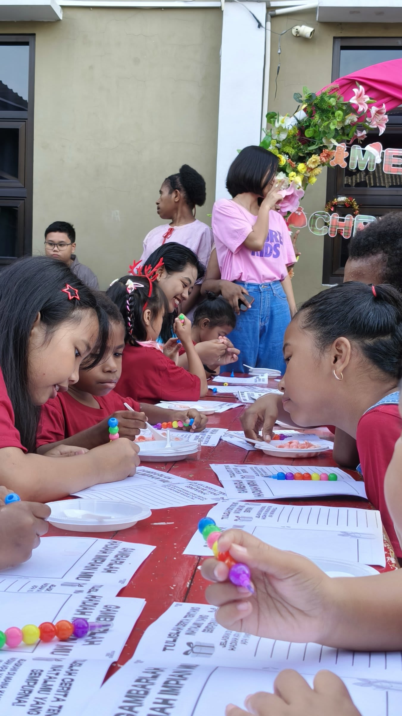 cemani girls doing craft