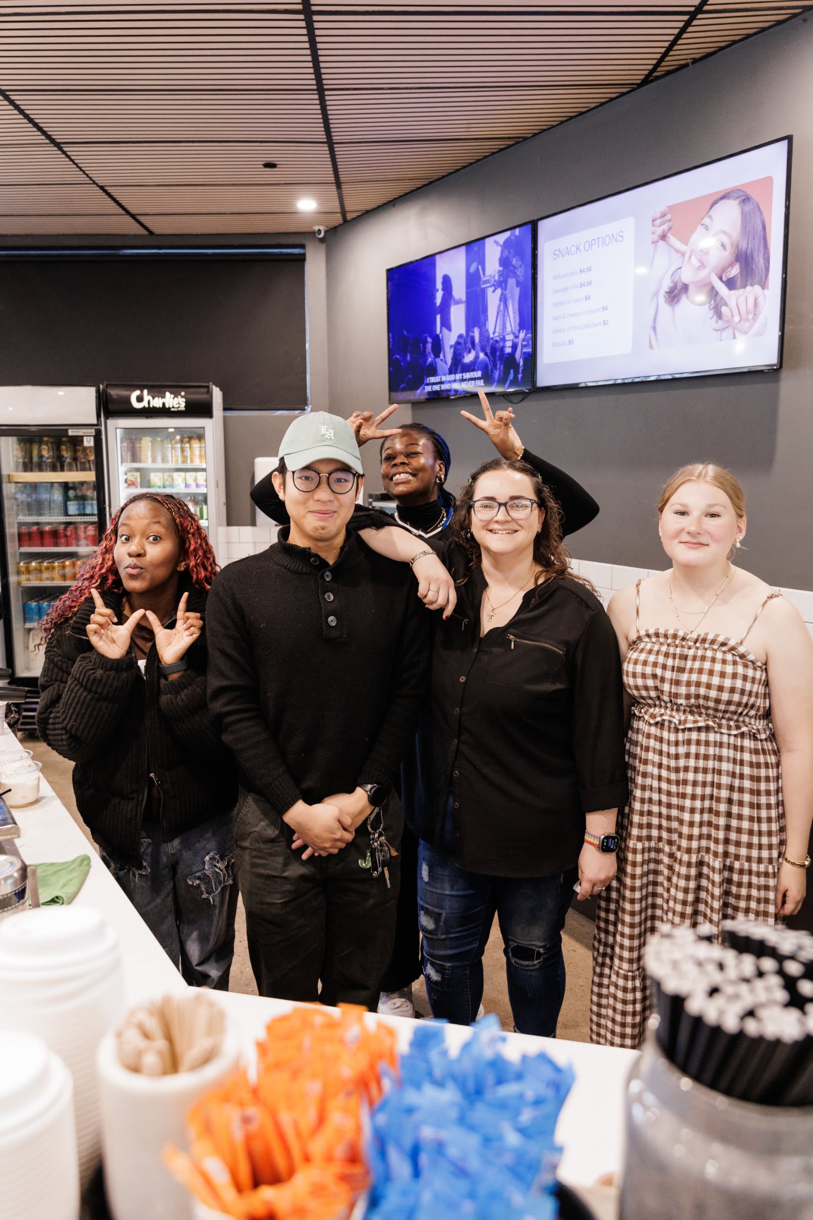 Jeriel, Irene, Owofu, Caitlin & Jess / Futures Paradise + Cafe team