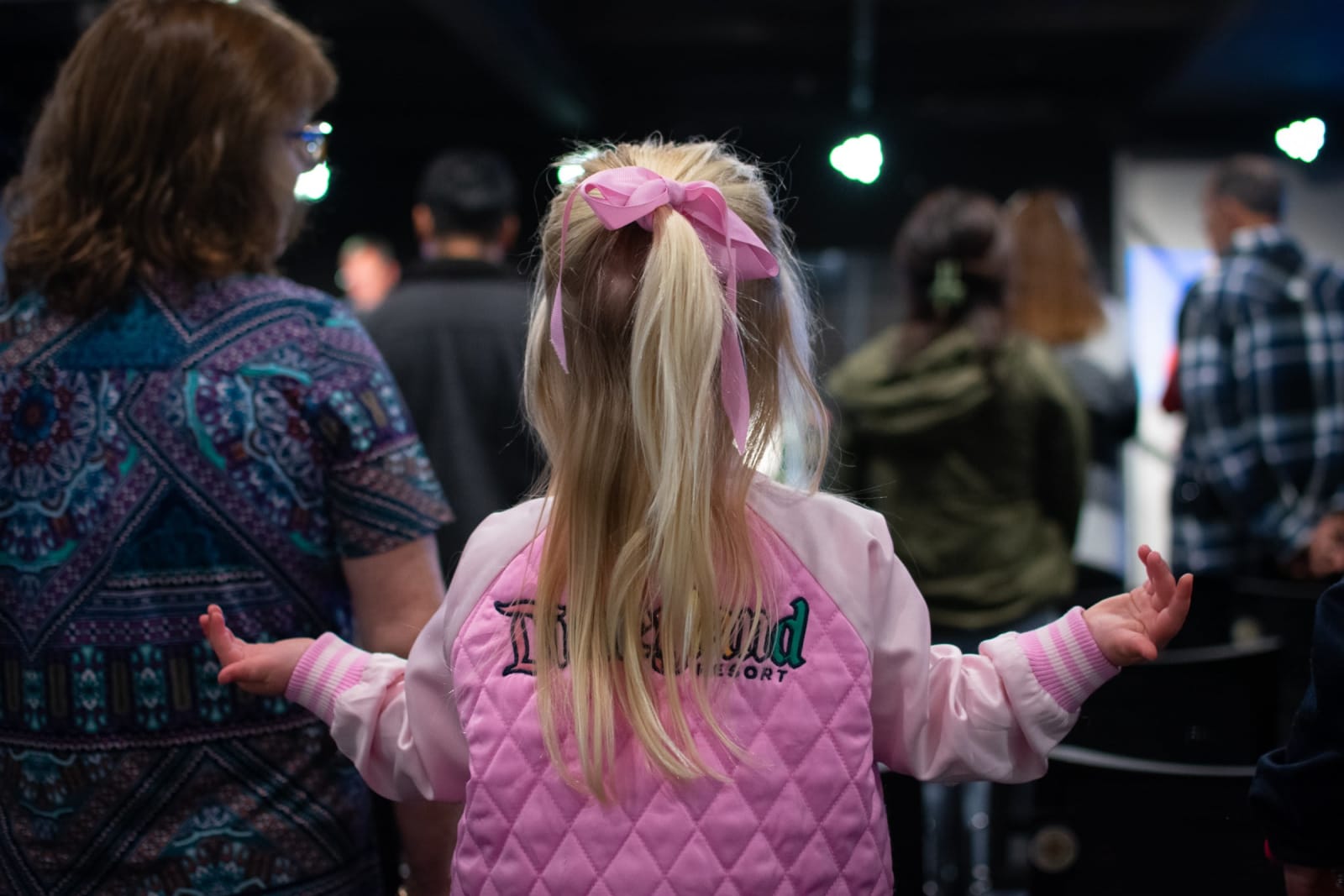 A young girl among the crowd at a gathering / victor harbor