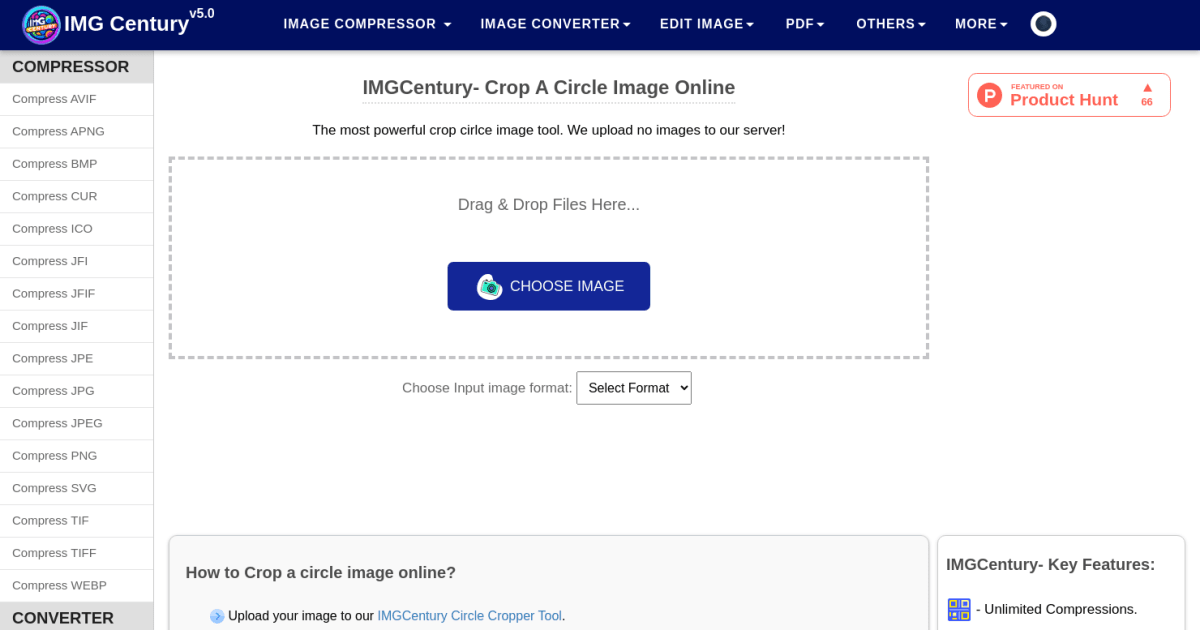 Crop a circle image online - ImgCentury