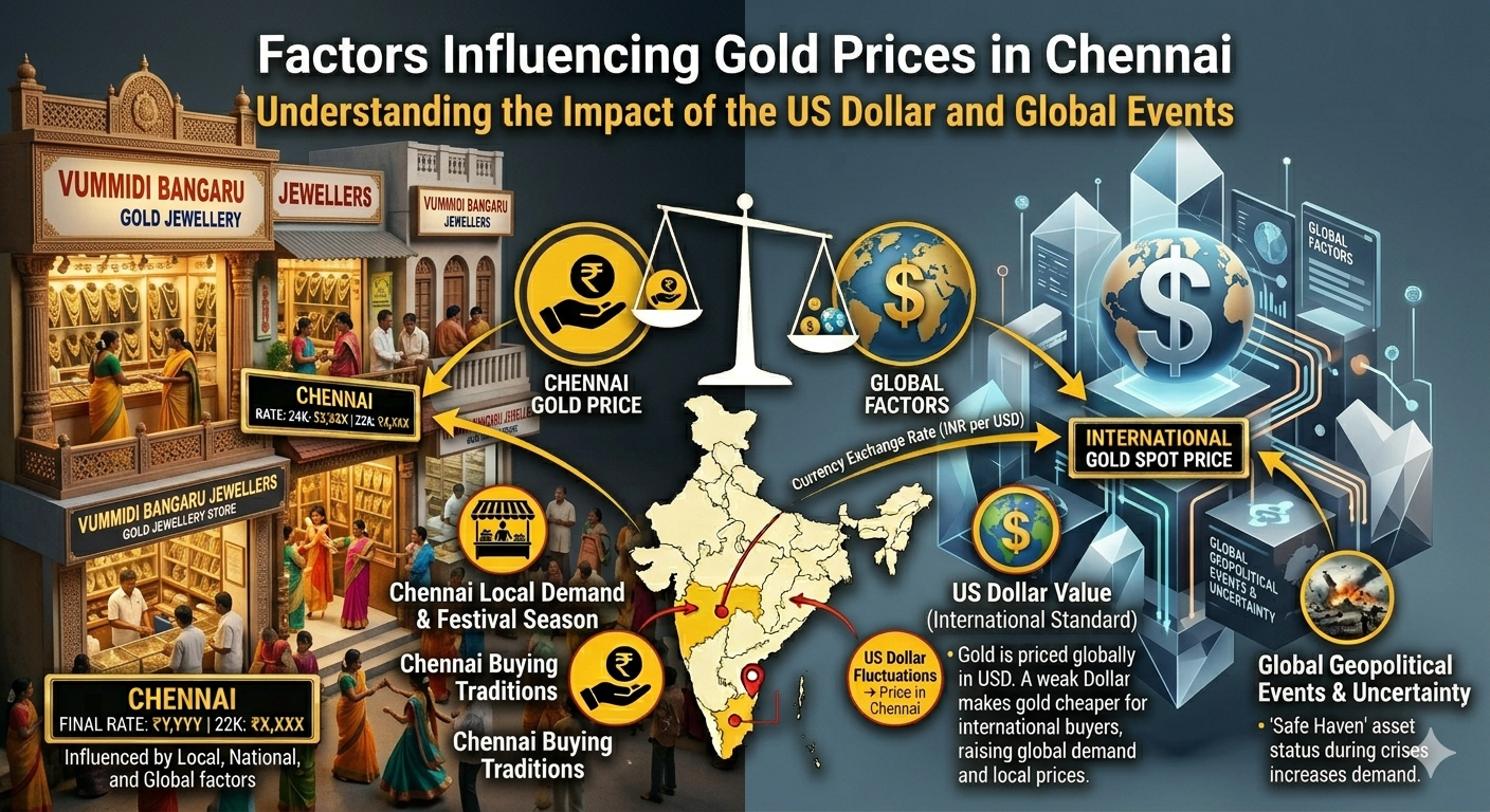 How the US Dollar and Global Events Affect Gold Prices in Chennai