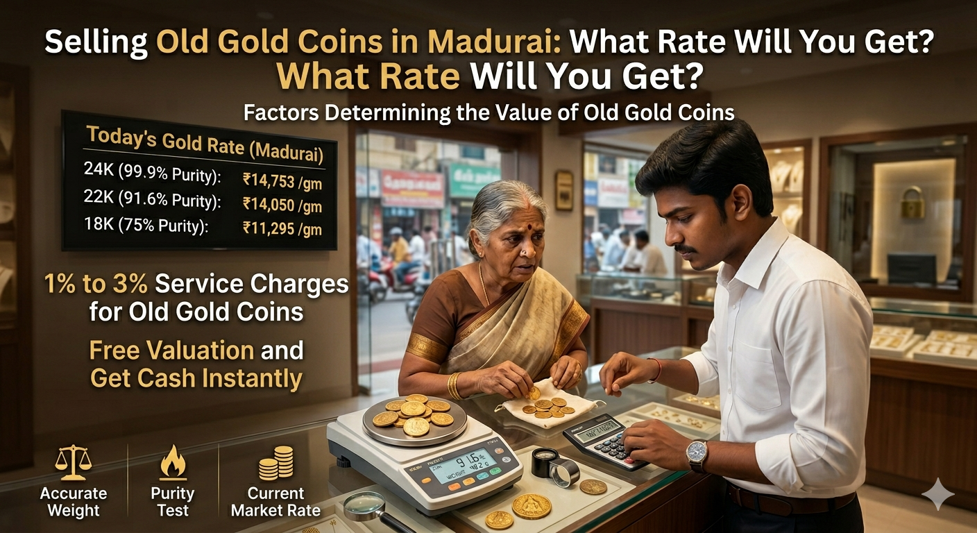 Selling Old Gold Coins in Madurai: What Rate Will You Get?