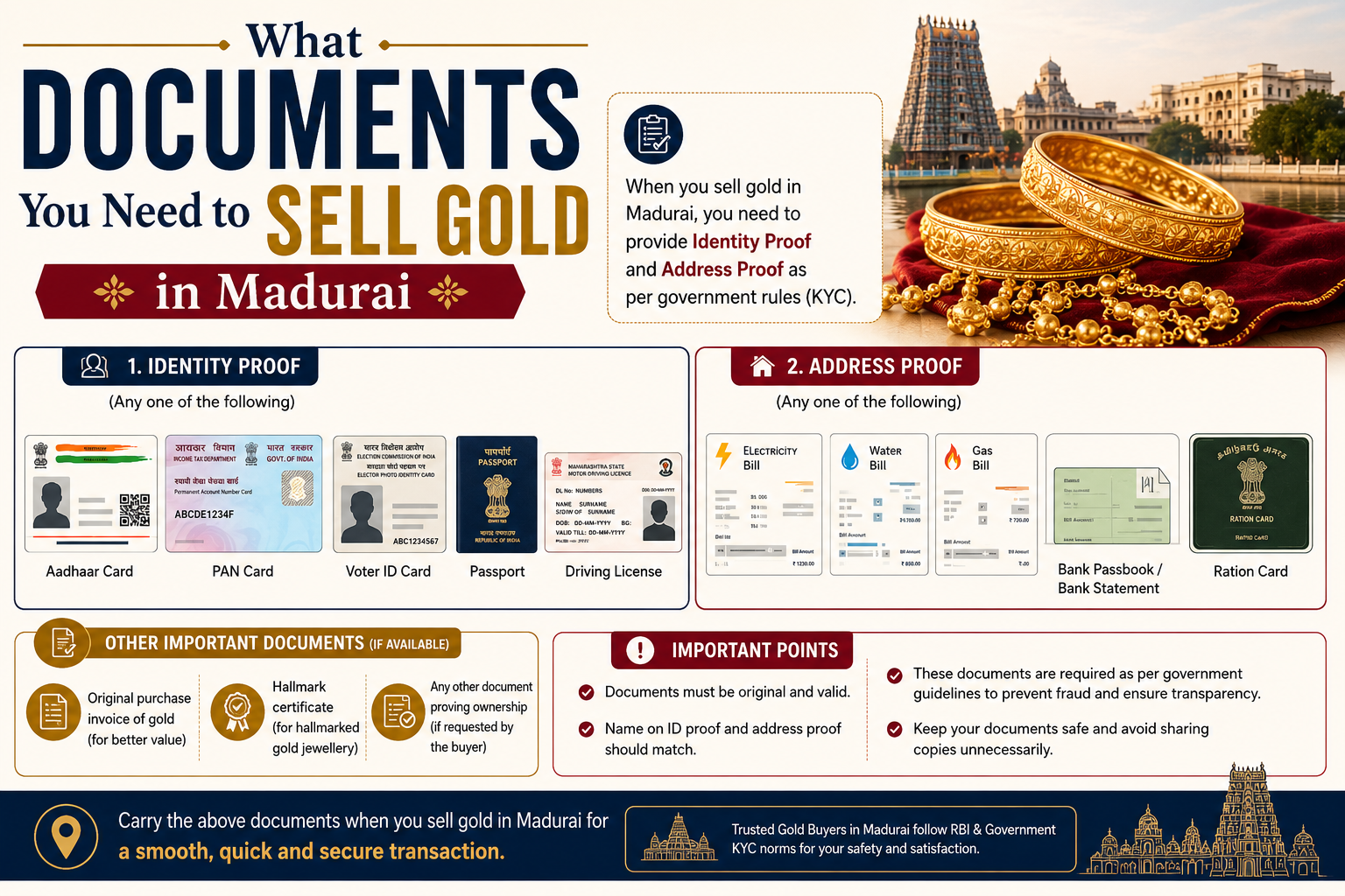 What Documents You Need to Sell Gold in Madurai