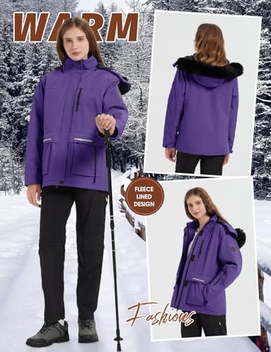 Vue 4 de Veste Ski Impermeable Femme