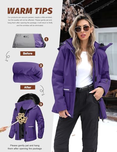 Vue 5 de Veste Ski Impermeable Femme