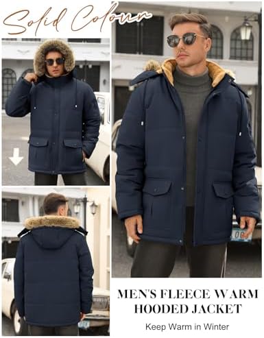 Vue 2 de Parka Homme Hiver Chaud