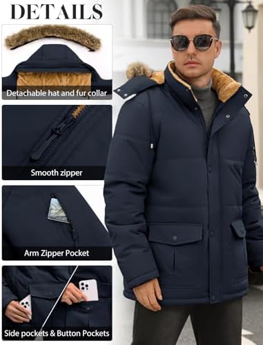 Vue 3 de Parka Homme Hiver Chaud