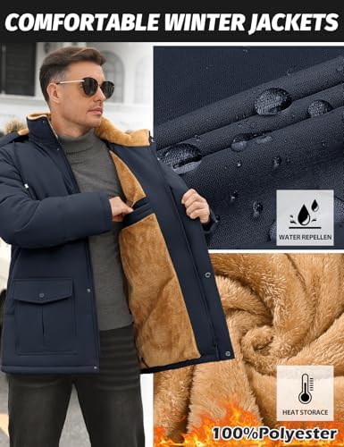 Vue 4 de Parka Homme Hiver Chaud