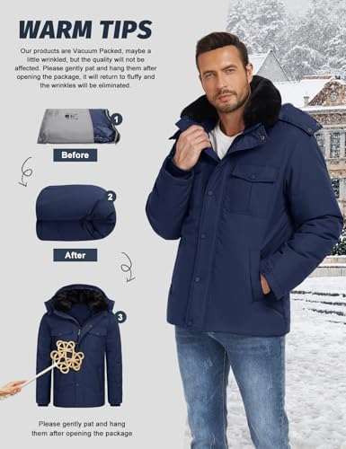 Vue 5 de Homme Manteau Dhiver Chaud