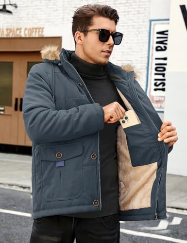 Vue 3 de Manteau Homme Hiver Polaire