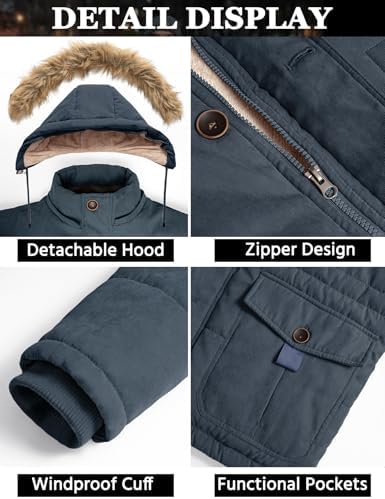 Vue 4 de Manteau Homme Hiver Polaire