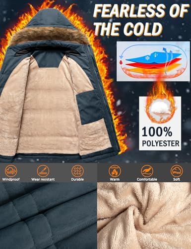 Vue 5 de Manteau Homme Hiver Polaire