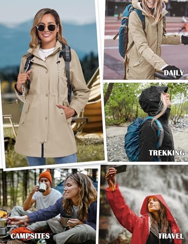 Vue 6 de Veste Impermeable Femme Longue