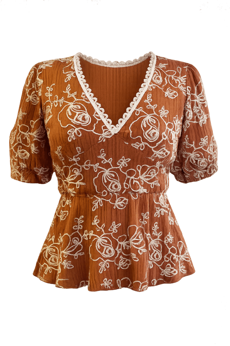 Blusa Terracota corta