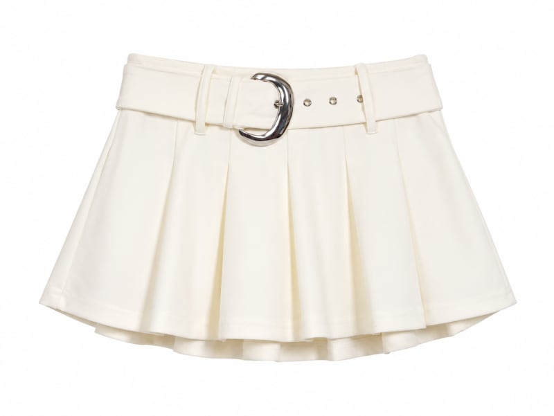 Falda con cincho plateado