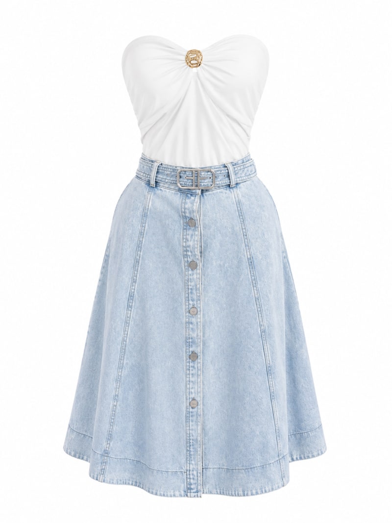 Falda largan denim 