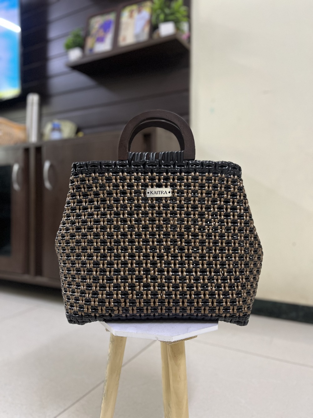 Black and Gold Checked