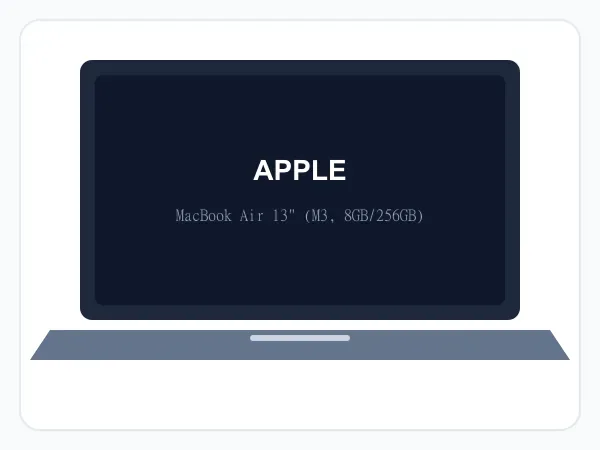 Apple MacBook Air 13-inch (2024), Apple M3 Chip 8-Core CPU & 10-Core GPU (8GB Unified Memory, 256GB SSD) Liquid Retina Display, Space Grey
