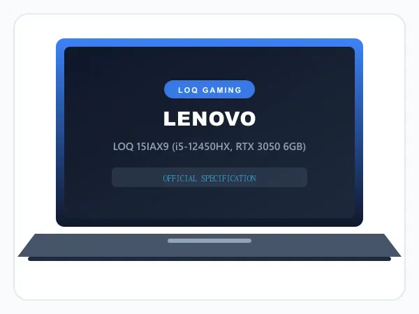 Lenovo LOQ 15IAX9, 12th Gen Intel Core i5-12450HX, 6GB RTX 3050 (16GB DDR5, 512GB SSD) 144Hz FHD 100% sRGB, 15.6" Gaming Laptop, Luna Grey