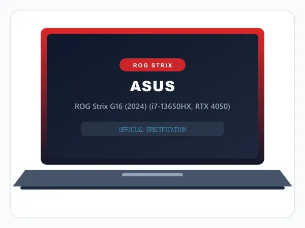 ASUS ROG Strix G16 (2024), 13th Gen Intel Core i7-13650HX, 6GB RTX 4050 (16GB DDR5, 1TB SSD) 165Hz FHD+ 16:10 100% sRGB, 16" Gaming Laptop, Eclipse Gray